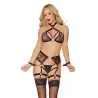 Strappy Halter Top with Crotchless Panty, Garters and Restraints