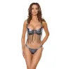 Gunmetal Glam Bra and Thong Set with Removable Metal Chain Fringe