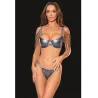 Gunmetal Glam Bra and Thong Set with Removable Metal Chain Fringe