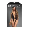 Domina Plunge Teddy with Sheer Mesh and Vegan Leather Lock Detail