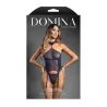 Sheer Mesh Gartered Bustier with Detachable Choker and G-String Set