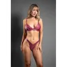 Domina Leatherette Lace Bralette and Panty Set with Zipper Detail