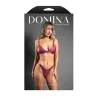 Domina Leatherette Lace Bralette and Panty Set with Zipper Detail