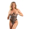 Underbust Corset with Lurex Binding and Lace-Up Back