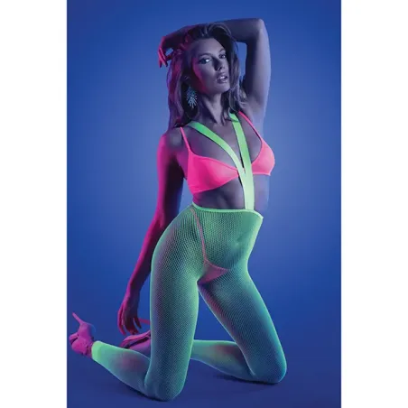 Glow Suspender Stocking Bralette and G-String Set