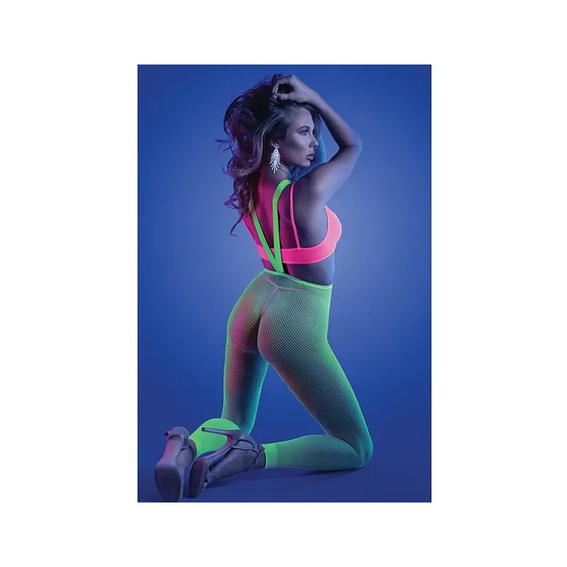 Glow Suspender Stocking Bralette and G-String Set