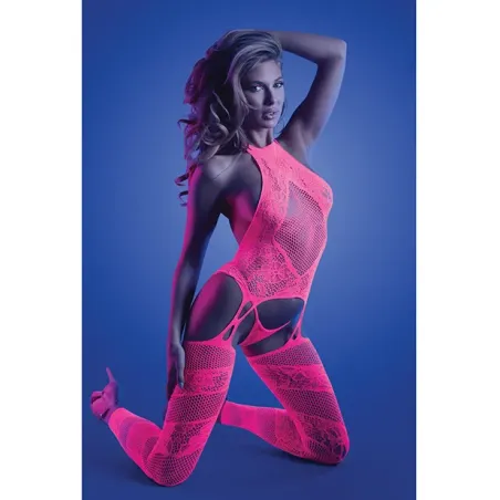 Glow Halter Bodystocking with G-String