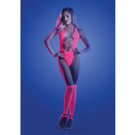 Black Light Reactive Rhinestone Teddy with Gloves