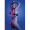 Solar Flare Flash Reflective Binding Underwire Bra with Thong