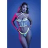 Glow-in-the-Dark Zipper Bralette and Thong Set