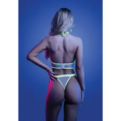 Glow-in-the-Dark Zipper Bralette and Thong Set