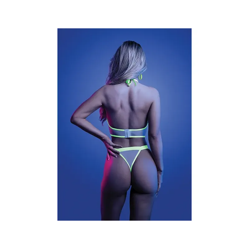 Glow-in-the-Dark Zipper Bralette and Thong Set