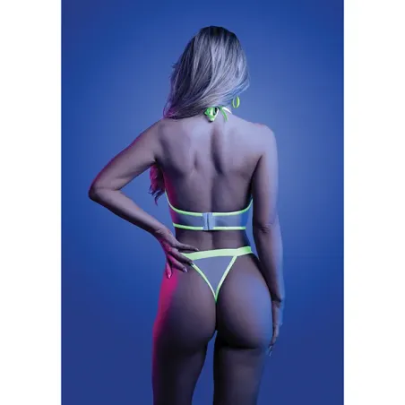 Glow-in-the-Dark Zipper Bralette and Thong Set