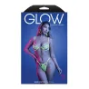 UV Reactive Lace and Mesh Underwire Bra with Thong