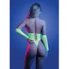 UV Reactive Rhinestone Teddy with Gloves and Leg Warmers