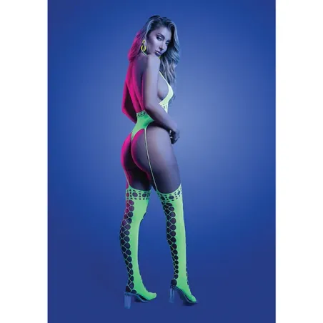 UV Reactive Halter Teddy Bodystocking