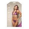 Shimmer Mesh Halter Bralette and Crotchless Panty with Pearl Details