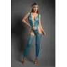 Floral Knit Bodystocking with G-String Two-Piece Set