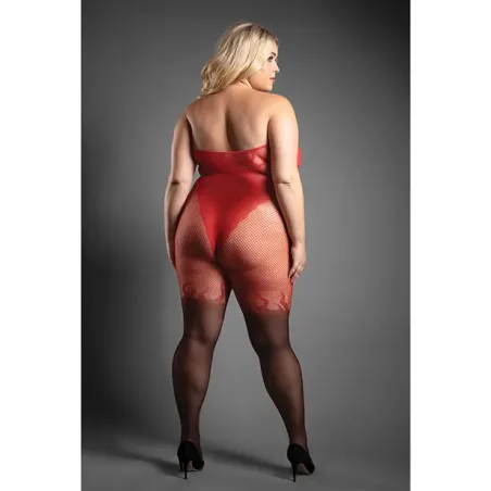 Sheer Ombré Flame Halter Bodystocking with Open Crotch