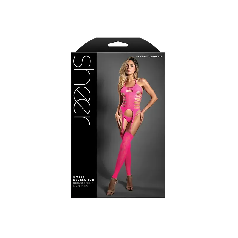 Sheer Halter Bodystocking with G-String Set
