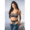 Metallic Fishnet Bralette with Matching G-String