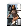 Glitter Mesh One-Shoulder Bodysuit with Silver Metallic Baddie Elastic