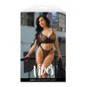 Glitter Mesh Longline Bralette with Thong