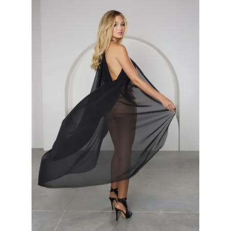 Sweet esCape Long Mesh Cape & Triple Lace Strap Panty