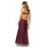 Satin Cut-Out Long Dress with Sweetheart Neckline