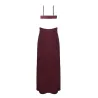 Satin Cut-Out Long Dress with Sweetheart Neckline