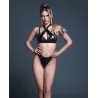 Allure Temptation Latex Look Vinyl and Mesh Harness Bra & Panty