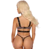 Leopard Open Cup Bra Harness and G-String 3-Piece Set | LunaVixen