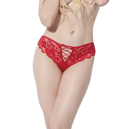 Lace-Up Tanga Panty with Jewel Detail | LunaVixen