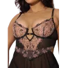 Nova Blacklight Lace Babydoll with G-String Set