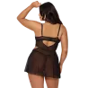 Nova Blacklight Lace Babydoll with G-String Set