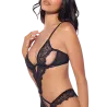 Nadia Lace and Mesh Crotchless Teddy