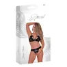 Strappy Bondage Bra with Crotchless Panty Set