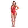 Lace and Mesh Teddy with Snap Crotch