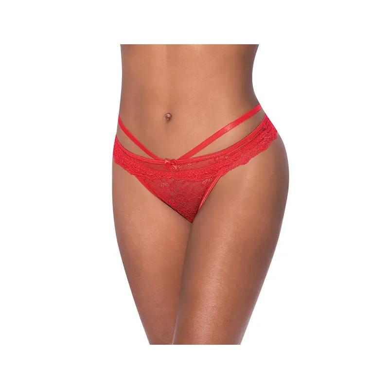 Ooh La Lace Peek-a-Boo Cheeky Panty with Cross-Strap Detail
