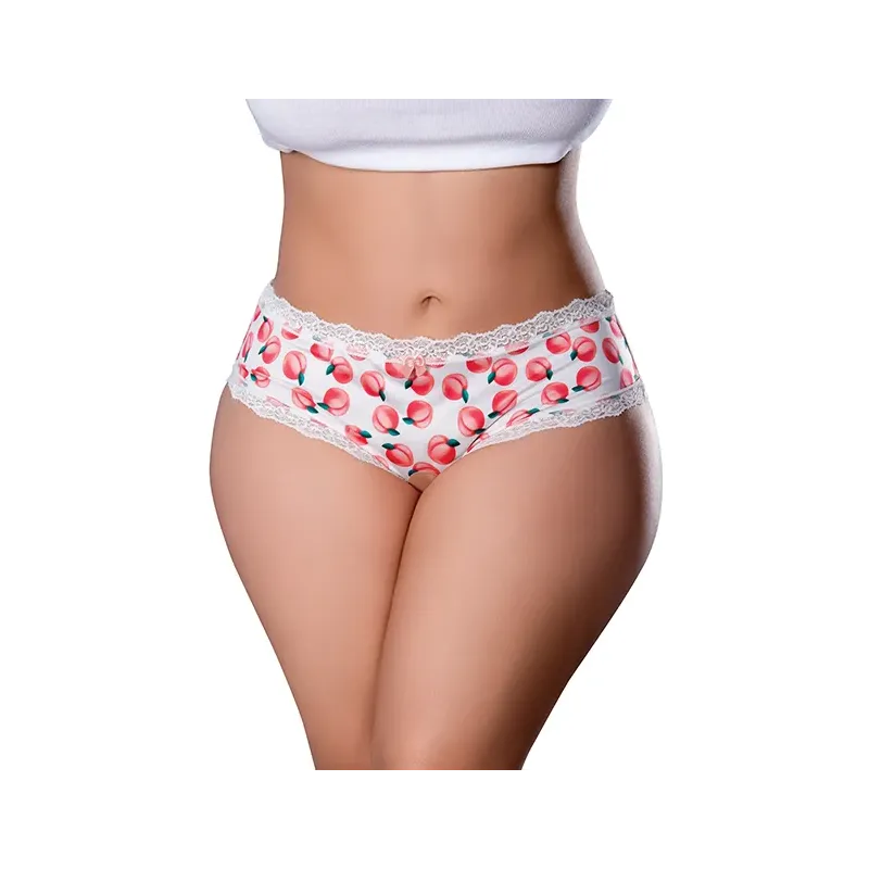 Sweet Treats Crotchless Boy Short with Peach Lube