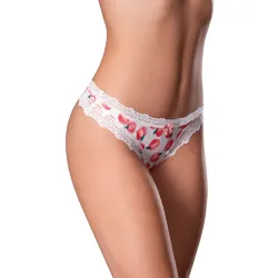 Crotchless Thong with Edible Lube Packets