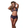 Butterfly Blacklight Reactive Halter Top and Short Set