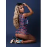 Gummy Bears Blacklight Reactive Halter, Thong and Mesh Dress 3-Piece Set
