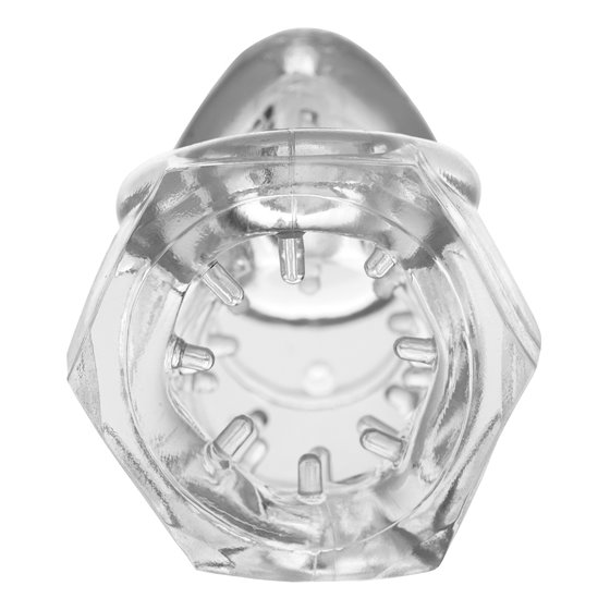 Master Series Detained 2.0 Restrictive Chastity Cage w/Nubs - Clear