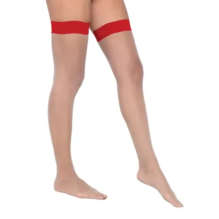 Silicone Stay-Up Stockings with Colored Band