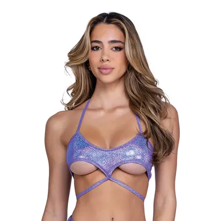 Shimmer Top with Underboob Cutout