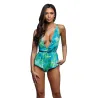 Tropical Dream Jungle Print Romper with Flared Leg and Cheeky Back