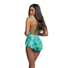 Tropical Dream Jungle Print Romper with Flared Leg and Cheeky Back