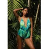 Tropical Dream Jungle Print Romper with Flared Leg and Cheeky Back