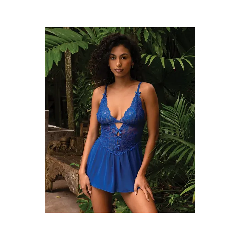 Enchanted Dream Lace and Mesh Babydoll with Thong